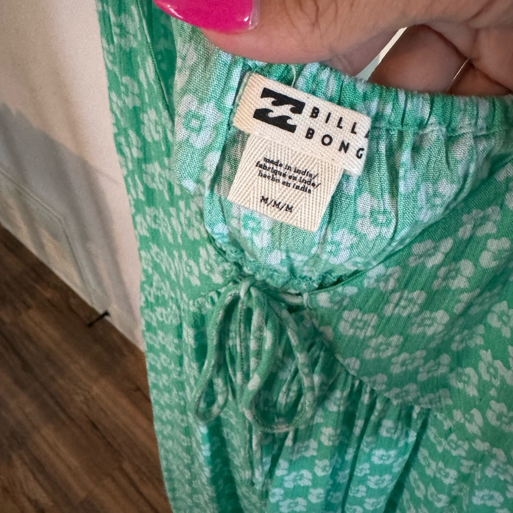 Billabong Sweetest Heart Tiered Mini Dress - Tropical Green - Picture 7 of 8